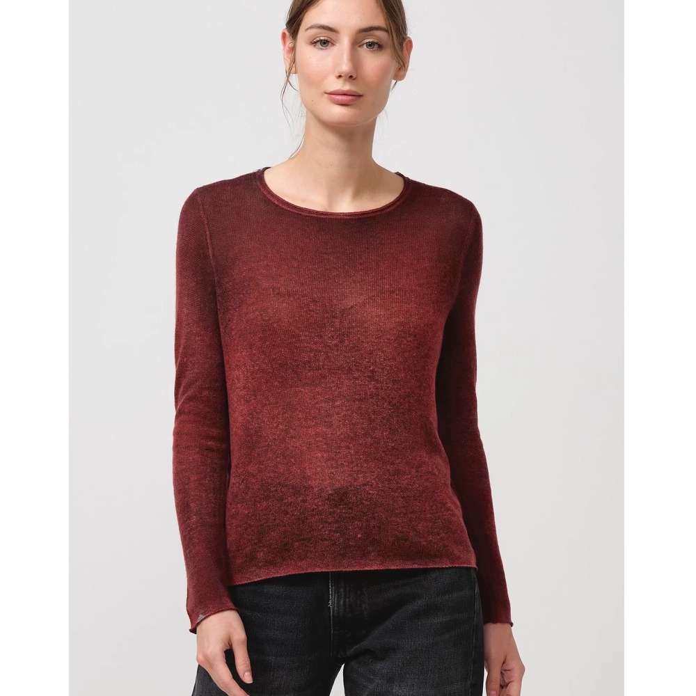 Avant Toi Cashmere Garza Sweater Nero Goji Red‎ Made in Italy Size Medium